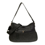 Gattinoni Roma Borsa a Spalla Teodosia Casual Donna in Ecopelle Nero con Tracolla Logata in Tessuto