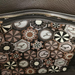 Gattinoni Roma Borsa a Spalla Donna Denise Soft in Ecopelle Nero Fumo con Charm e Tracolla