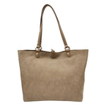 Gattinoni Roma Borsa a Spalla Donna Teodosia Reversibile Casual in Ecopelle Tortora con Pochette