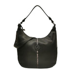 Gattinoni Roma Borsa a Spalla Donna Esther in Ecopelle Nero Fumo con Tracolla Reversibile