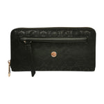 Gattinoni Roma Portafoglio Donna in Ecopelle Nera con Stampa Teodosia e Zip