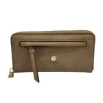 Gattinoni Roma Portafoglio Donna in Ecopelle Tortora con Stampa Teodosia e Zip