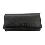 Gattinoni Roma Portafoglio Donna in Ecopelle Nera con Logo e Bottone Magnetico