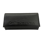 Gattinoni Roma Portafoglio Donna in Ecopelle Nera con Logo e Bottone Magnetico