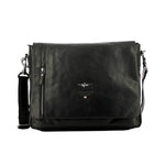 Aeronautica Militare Messenger Vintage Uomo in Pelle Nera