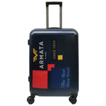 Armata di Mare Trolley Grande Uomo Blu in Policarbonato con 4 Ruote