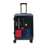 Armata di Mare Trolley Medio Uomo Blu in Policarbonato con 4 Ruote