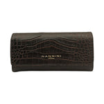 Nannini Firenze Portafoglio Lungo Wallis Donna in Pelle Cocco Sigaro con Patta