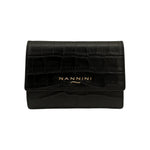Nannini Firenze Portafoglio Piccolo Wallis Donna in Pelle Cocco Nero