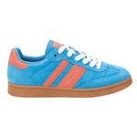 Teddy Smith Sneakers Donna in Camoscio e Pelle Azzurro con Inserti Arancio