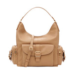Biasia Borsa a Spalla Donna in Pelle Cammello con Tasca Frontale con Cinturino