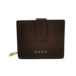 Biasia Portafoglio Piccolo in Pelle da Donna Moro con Apertura Bottone