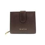 Biasia Portafoglio Piccolo in Pelle da Donna Prugna con Apertura Bottone
