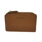 Biasia Portafoglio Piccolo Donna in Pelle Cammello Chiusura con Bottone