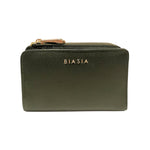 Biasia Portafoglio Piccolo Donna in Pelle Muschio Chiusura con Bottone