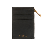 Biasia Portacarte Donna in Pelle Nera con Zip