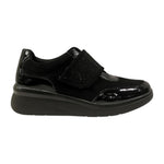 Susimoda Scarpa Donna in Camoscio Sintetico e Vernice Nera con Strappo e Strass