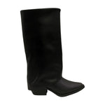 Ikaros Camperos Donna in Pelle Nera con Risvolto e Tacco Alto 50mm