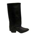 Ikaros Camperos Donna in Pelle Nera con Risvolto e Tacco Alto 50mm