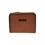 Gianni Conti Portafoglio Donna in Pelle Cuoio con Zip e Bottone