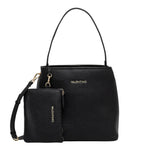 Mario Valentino Borsa a Spalla Brixton Donna in Ecopelle Martellata Nera con Pochette