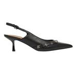 Guess Chanelle Donna in Pelle Nera con Accessori in Metallo 4G Peony e Tacco Alto 70mm