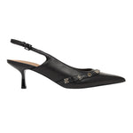 Guess Chanelle Donna in Pelle Nera con Accessori in Metallo 4G Peony e Tacco Alto 70mm