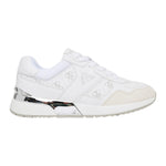 Guess Sneakers Donna in Ecopelle Bianca e Grigia Stampa Logo Peony