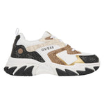 Guess Sneakers Donna in Ecopelle e Tessuto Beige Marrone