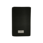 John Richmond Portacarte Uomo in Pelle Nera Martellata con Targhetta Logo Lettering