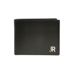 John Richmond Portafoglio Uomo in Pelle Nera con Logo Monogram in Metallo