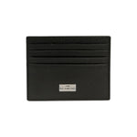 John Richmond Portacarte Uomo in Pelle Nera con Targhetta Logo Frontale