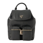 Guess Zaino Donna Manhattan in Ecopelle Nera con Doppia Tasca con Zip