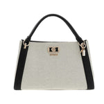 Guess Borsa a Mano Donna Kamilla in Tessuto Naturale Nero