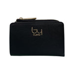 By Byblos Portafoglio Donna in Ecopelle Saffiano Nero con Bottone e Zip
