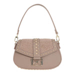 By Byblos Borsa a Spalla Donna in Ecopelle e Pelliccia Sintetica Tortora con Borchie