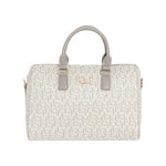 By Byblos Bauletto Donna in Ecopelle Logata Avorio Grigio con Tracolla