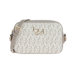 By Byblos Camera Bag Donna in Ecopelle Avorio Grigio con Stampa Logata