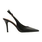 Guess Chanelle Donna in Pelle Nera con Cinturino Logato e Tacco a Stiletto Alto 100mm