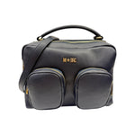 M Brc Borsa a Mano Media Donna Linea Voyager in Pelle Blu con Tasconi e Tracolla Regolabile