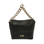 M Brc Borsa a Mano Donna in Pelle Nera Linea Jolly con Metalleria Oro