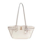 Guess Borsa a Spalla Donna Saffiano Yesba Bianca con Manici Lunghi