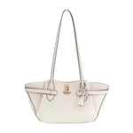 Guess Borsa a Spalla Donna Saffiano Yesba Bianca con Manici Lunghi