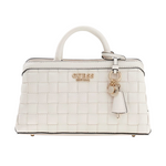 Guess Borsa a Mano Donna in Ecopelle Bianca Intrecciata Sandria con Tracolla