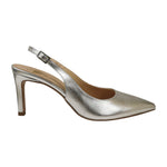 Scarpeborseonline Chanelle Donna in Ecopelle Laminata Argento con Tacco a Stiletto Alto 85mm
