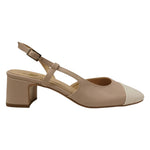 Scarpeborseonline Chanelle Donna in Ecopelle Burro Nudo con Tacco Largo Alto 60mm