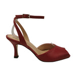 Scarpeborseonline Sandalo Donna in Ecopelle Rossa con Cinturino e Tacco Alto 85mm