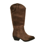 Ikaros Camperos a Punta Donna in Camoscio Tortora con Tacco Largo 50mm