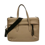 Caleidos Borsa a Mano Grande Donna in Pelle Marmo con Tracolla Nera in Tessuto