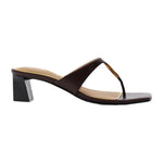 Guess Infradito Donna in Pelle Bordeaux con Tacco Largo Alto 50mm